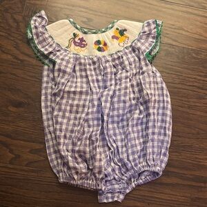 Purple Gingham Kids One Piece